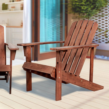 Westport Outdoor Patio Traditional Acacia Wood Adirondack Chair - JONATHAN Y